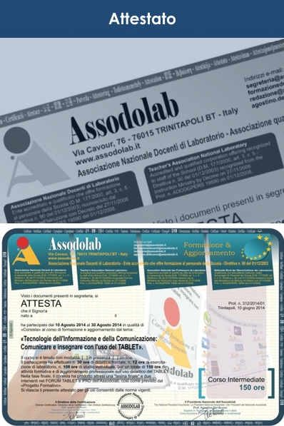 Corso TABLET Intermediate attestato finale Assodolab